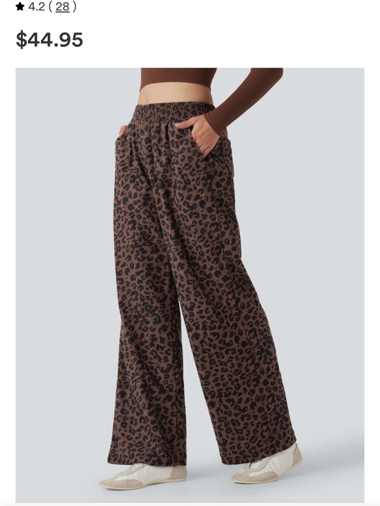 HALARA Pants - Halara Wide-Leg Leopard Print Pants - Brown/Black- size medium